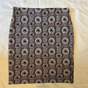 Ann Taylor Black and White Geometric Pencil Skirt